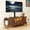 60" Walnut, variant on Dextrus 65" TV Stand with Mount for 32-75" TVs, Height Adjustable Fluted Entertainment Center, Oak