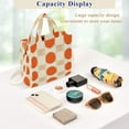 thumbnail image 5 of FORMRS Womens Corduroy Tote Bag Crossbody Shoulder Handbag with Pocket, Orange Geometric Circles, 5 of 7