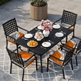 thumbnail image 4 of Outdoor Patio Cushion Covers 2 Pack Fall Orange Grey Modern Geometric Patio Chair Cushion Covers with Ties and Zipper Abstract Ombre Waterproof Outdoor Seat Cushion Covers for Patio Furniture 22"x22", 4 of 5