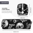 thumbnail image 3 of Cauagu Skull bird bat spider Print Leather Pencil Pen Case - Stationery Bag Portable Stationery Bag Big Capacity Pencil Pouch Cosmetic Organizer Bag for Men & Women, 3 of 7