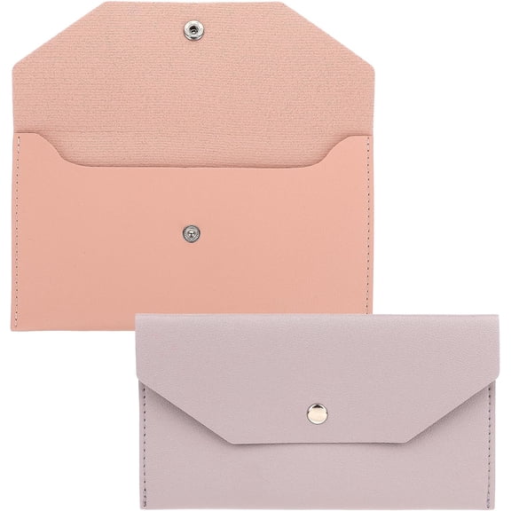 2 Pieces Cash Envelope Wallet, PU Leather Money Envelopes Wallets, Reusable Budget Envelopes Money Pouch Holder for Cash Waterproof System, Budgeting, Check