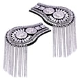 thumbnail image 2 of Charretera de hombro Hugo Punk Plata 1 par con borlas, 2 of 7