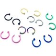 thumbnail image 3 of 10 Pcs Punk Jewelry Fake Nose Rings Hoop Lip C Shape Small Thin Piercing(8mm,Pink) Pink 8mm, 3 of 4