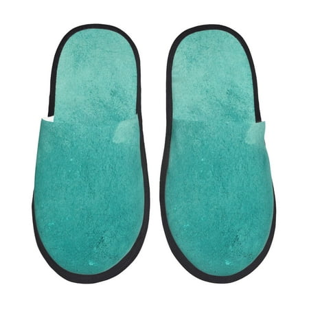 Balery Teal Turquoise1 Slient Indoor Furry Fleece Comfort House Shoes Soft Non-Slip Home Shoes Cotton slippers House Slippers-- Large