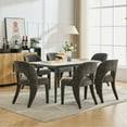 thumbnail image 5 of Grey Chenille Dining Chairs (Set of 2), Hollowed - out Backrest Design, Suitable for Restaurant Kitchens, 5 of 9