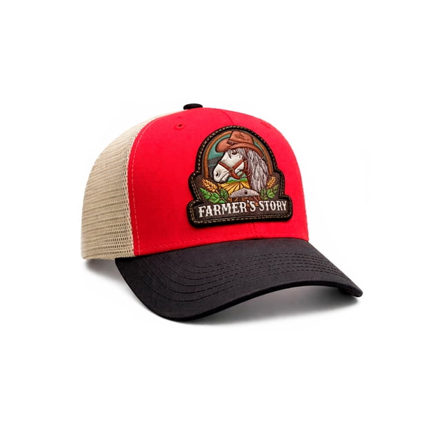 KNITE Gorra Farmer Horse Brown Agro Trucker Hombre Ajustable Estilo Rancho