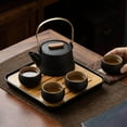 thumbnail image 2 of Ceramic Tea Set Teapot for Outdoor Pot 4 Picnic Travel Tea House Restaurant Hotel, 2 of 8