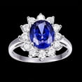 thumbnail image 3 of NUNCAD Women's 925 Sterling Silver Oval Cut Created Tanzanite Princess Diana Engagement Ring, 3 of 5