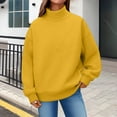 thumbnail image 5 of Comdrip Turtleneck Sweatshirt, Womens Oversized Sweatshirts Mock Neck Pullover Long Sleeve Tops Fall Outfits 2025 Clothes Womens Oversized Mock Neck Sweatshirt Yellow M, 5 of 5
