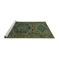 thumbnail image 2 of Ahgly Company Machine Washable Indoor Rectangle Persian Turquoise Blue Traditional Area Rugs, 4' x 6', 2 of 4