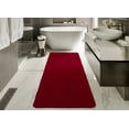 thumbnail image 2 of Ottomanson Softy Bath Rug Washable Non-Slip Rubberback Solid 2x6 Indoor Runner Rug, 2'2" x 6', Red, 2 of 7