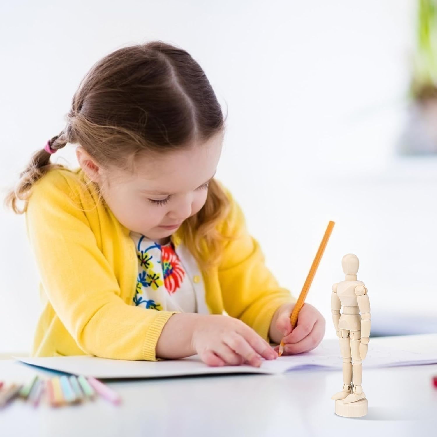 ABCISI 12PCS Artists Wooden Manikin Jointed Mannequin, Drawing Figure Model 4.5 Inches Wooden Mannequin Artist Manikin with Stand for Drawing or Desktop Decor