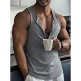 thumbnail image 5 of Men'S Tank Tops Sleeveless V Neck Workout Muscle Gym Athletic Shirts Casual Summer Tee Light Gray XXXL, 5 of 8