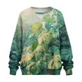 thumbnail image 4 of HELLHERO Monstera Print Women Sweatshirt Fall Long Sleeve Pullover Clothes Comfortable Loose Crewneck Sweater Size XL, 4 of 7