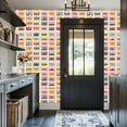 thumbnail image 3 of Retro Peel and Stick Wallpaper 17.7in x 9.8ft Vibrant Retro Cassette Tapes Seamless Contact Paper Vinyl Waterproof Self Adhesive Wall Paper for Bedroom Shelf Cabinet Renter Friendly, 3 of 8