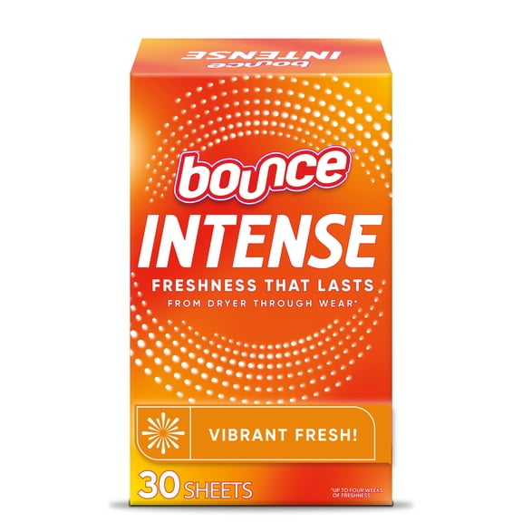 Bounce Dryer Sheets, Intense Scent Boosting, Vibrant Fresh Scent, 30 Count