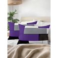 thumbnail image 3 of Waterproof Outdoor Throw Pillows with Inserts 12"x20" Set of 2, Purple Grey Soft Decorative Pillowcases for Couch Bedroom, Modern Purple Geometric Pillow Covers for Sofa Living Room, 3 of 8