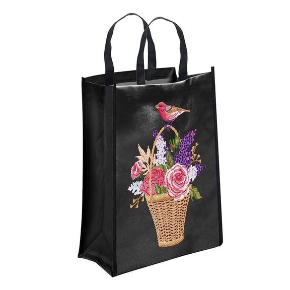 CanvasToteBag5D DIY Diamonds Drawing Canvas Bags Foldable Handbag Reusable Decor