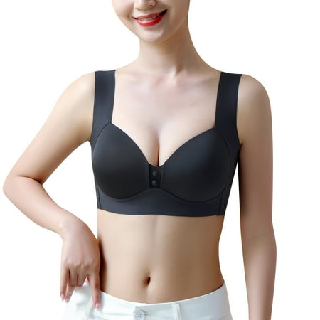 Zshosam Women Full Cup Thin Underwear Plus Size Wireless Sports Bra Bra Cover Cup Large Size Vest Bras(Black XXXXL)