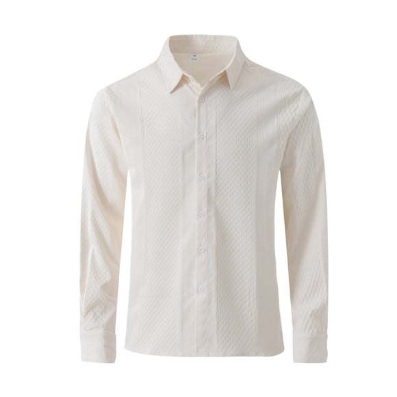 zbxnLI Mens Button down Shirts Knit Long Sleeve Collared Shirt Business Casual Office Work Shirts