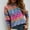 Red, variant on Babysbule Sweaters for Women Women's Long Sleeve Round Neck Color Stripe Pullover Casual Fashion Sweater