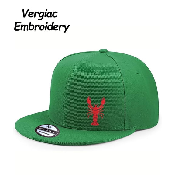 Vergiac Lobster Pattern Letter Embroidered Color Block Trucker Hat, Unisex Adjustable Breathable Cap for Vacation Travel Daily Outdoor Wear