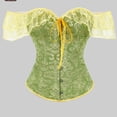 thumbnail image 5 of Women's Off-the-Shoulder Corset Top Ruffle Sleeve Sweetheart Neck Bustier Vintage Overbust Corset with Front Hook L, 5 of 5