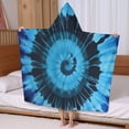 thumbnail image 5 of Blue Tie Dye Mandala Pattern Hooded Bath Towel，60"x35" for Ages 3 To 12 Kids, Quick Dry Lightweight Soft Microfiber Hood Beach Towel Cover Up for Kids, 5 of 7