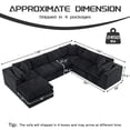 thumbnail image 4 of 139" Oversized Modular Sectional Sofa with Movable Ottoman, 7 Seater Chenille Boneless Cloud Couch for Living Room, No Assembly Required, Beige, 4 of 12