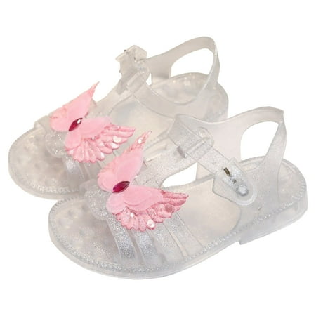 Girls Jelly Sandals Summer Princess Dress Flat Breathable Waterproof Fisherman Gladiator Shoes for Girl Closed Toe Beach Flat-Sandals for Toddler Little Kid Big Kids