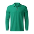 thumbnail image 5 of LWavelet Men's Houndstooth Quarter-Zip Shirt - Subtle Pattern Design, Perfect for Smart Casual & Weekend Plans Mint Green M, 5 of 5