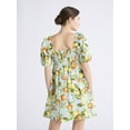 thumbnail image 3 of Free Assembly Women's Shirred Cotton Mini Dress with Puff Sleeves, Sizes XS-XXXL, 3 of 5