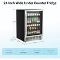 thumbnail image 3 of Joreek 24 Inch Beverage Refrigerator & Cooler Under Counter with Safty Lock Outdoor Patio Fridge for Drinks, Soda, Beer, Wine, 37～65°F Adjustable Temperature & Memory, 3 of 8
