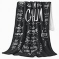 thumbnail image 2 of Wrapped in Calm Quote with Hearts, Serene Graphic Style for Mindfulness Fans, Gentle Healing Message and Thank You Gift, Cozy Flannel Blanket for Bedroom and Reading Nook, Peaceful Home Decor, 2 of 9