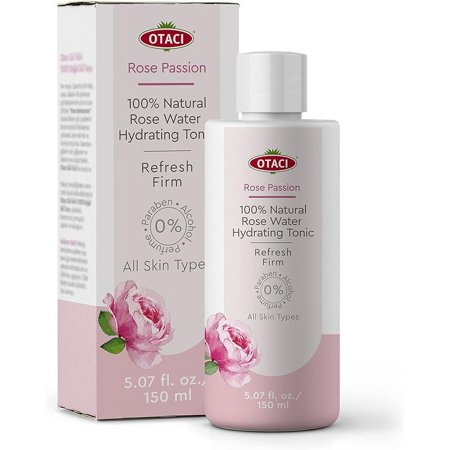 OTACI Rose Passion 100% Natural Rose Water Hydrating Toner, Facial Skin Moisturizer Hydrating Natural Cleanser