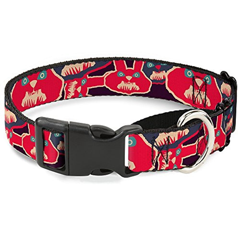 buckle-down angry bunnies close-up purple red blue martingale dog collar