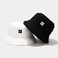 thumbnail image 5 of Sombrero de cubo de piel de invierno para mujeres y hombres, sombreros de cubo cálidos y esponjosos (negro), 5 of 5