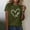 Army Green, variant on Women Tops Oma Women's Love Letter Printed Shirt Short Sleeved Round Neck T Shirt Fashion Top Lightweight Soft Casual Summer Clothing Clothes(Navy Blue,Xxl)