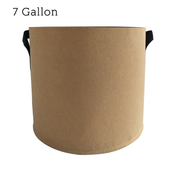 Bolsa de cultivo contenedor de maceta de tela no tejida espesada para plantas con asa para flores de vegetales de jardín, bronceado claro y 7 galones Advancent HA004268-10