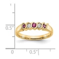 thumbnail image 3 of Solid 14k Yellow Gold Diamond Ruby Wedding Band Ring Size 8.5 (.09 cttw.), 3 of 4