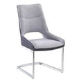 thumbnail image 3 of White Faux Marble Dining Set with Stainless Steel and Gray Chairs and Bench, 3 of 6