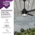 thumbnail image 6 of Hunter 54 inch Outdoor or Indoor Ceiling Fan with LED Light - Black Ceiling Fan with Wall Control, For Patio, Garage, or Porch, Quiet, Standard Mount, 4 Blades - Searow 55086, Matte Black, 6 of 18