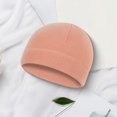 thumbnail image 2 of Warm Beanie for Men Women Cuffed Thick Fleece Winter Hat Elastic Skull Cap for Winter Outdoor Running Riding Skiing-Caramel, 2 of 8