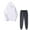 White, variant on hoksml Women's Two Piece Outfits Matching Sets Crew Neck Hoodies Long Sleeve Solid Pullover Sweatshirt Tops and Wide Leg Pants Tracksuit Homewear Sets