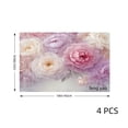 thumbnail image 4 of Amarainy Floral Peony Design Linen Table Mats Set of 4 for Home Kitchen Table Decor 12x18 inch, 4 of 5