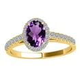 thumbnail image 3 of Aonejewelry 1.75 Ct. Ttw Diamond and Oval Shaped Amethyst Ring in 10K Yellow Gold, 3 of 4