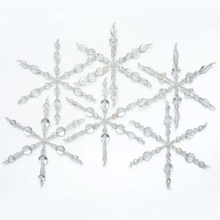 Set of 6 Snowflake Christmas Ornaments - Exclusive Beadaholique Jewelry Kit