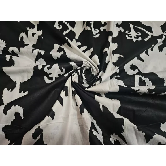 Pure Cotton 5 Yard Ethnic Floral Print Indian Fabric Running Hand Block Print