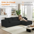 thumbnail image 7 of Mjkone Modular Sectional Sofa with Chaise,Corduroy L-Shaped Cloud Couch,Oversized Sleeper Couches for Living Room,Black, 7 of 7