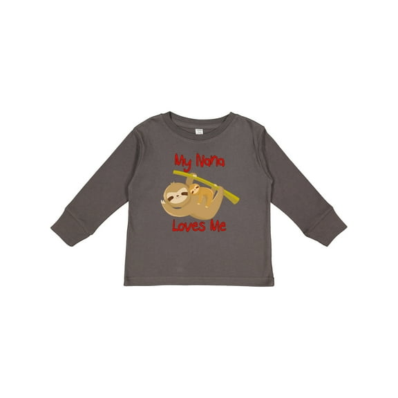 Inktastic My Nana Loves Me Sloth Boys or Girls Long Sleeve Toddler T-Shirt